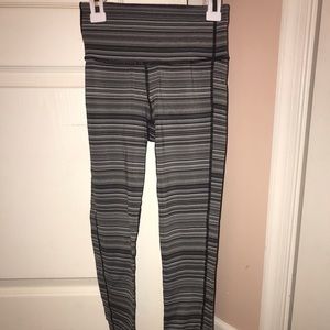 Black and white striped athleta leggings